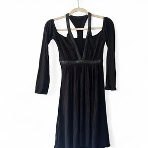 SKY vintage leather cut out dress